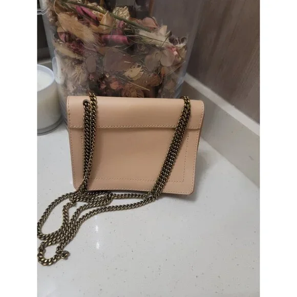 Madewell The Chain Leather Crossbody Bag Color LINEN style G8082 - Picture 3 of 7